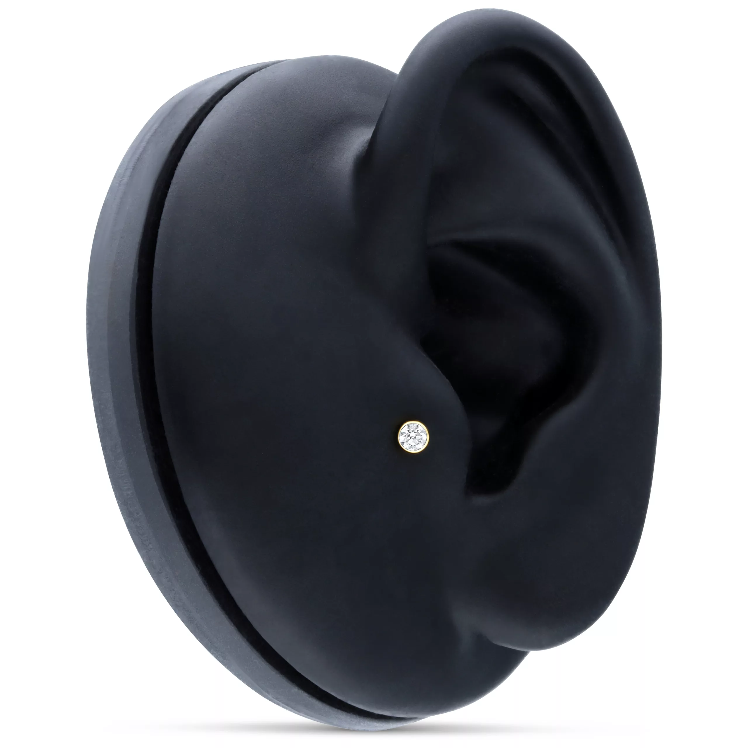 18k Gold Crystal Push-Fit Labret 18k Gold Crystal Push-Fit Labret