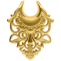 Goldene barocke Ear Saddle aus Chirurgenstahl, Größe 8,0 mm, auf weißem Hintergrund