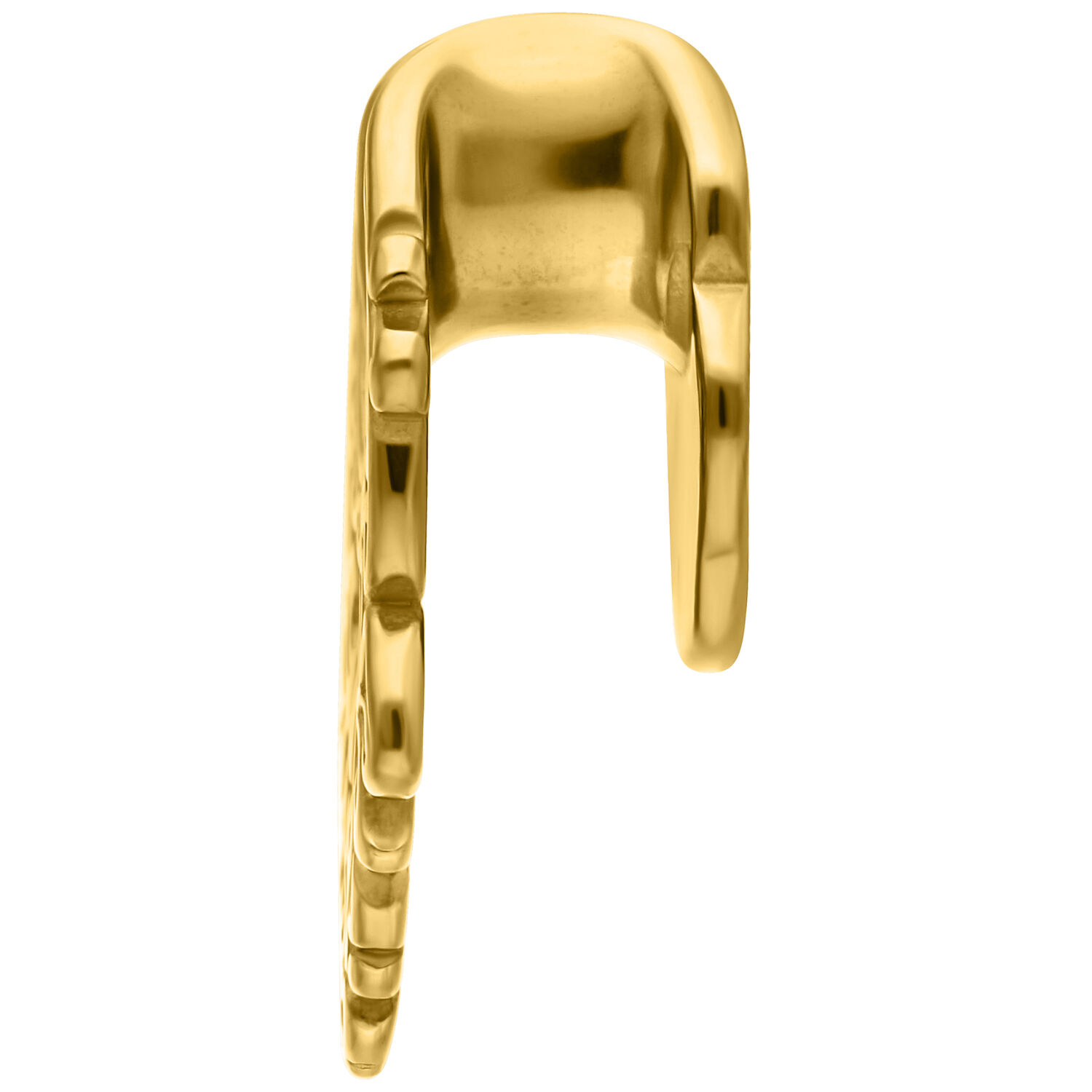 Goldenes Ear Saddle Piercing aus Chirurgenstahl 316L, Größe 8,0 mm auf weißem Hintergrund