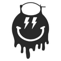 Mustat Smiley Big Hoops salamasymboleilla valkoisella taustalla