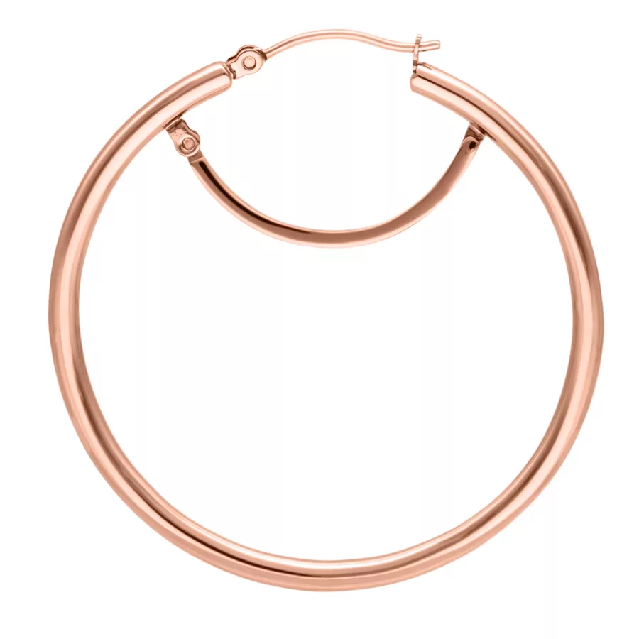 Kiiltävä ruusukultainen korvarengas kirurginteräksestä klipsilukolla