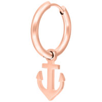 Ruusu-kultaiset korvakorut ankkuririipuksella kirurginteräksestä valkoisella taustalla