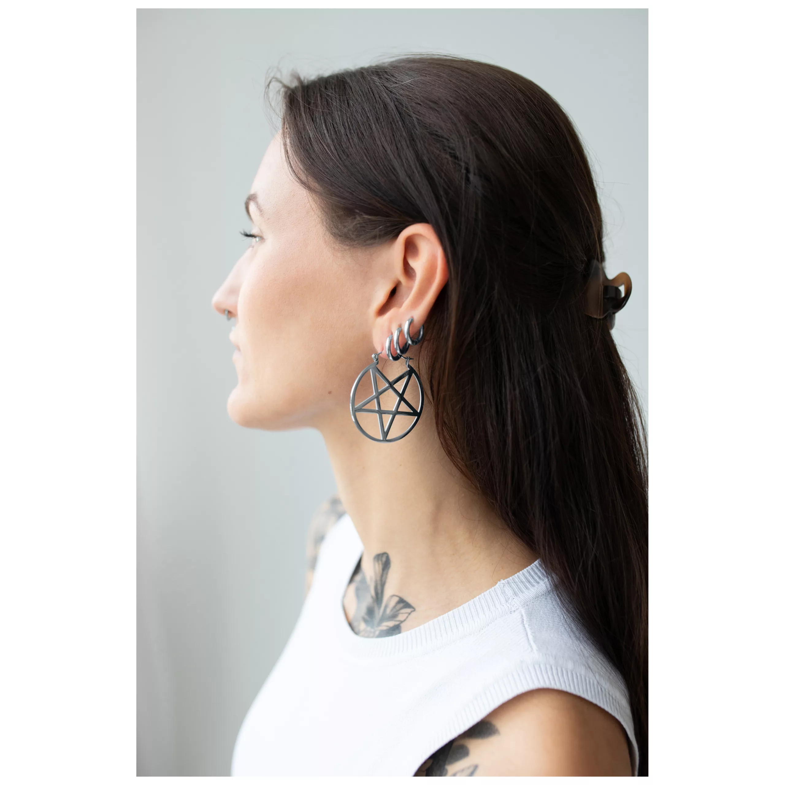 Small Pentagram Hoops Small Pentagram Hoops