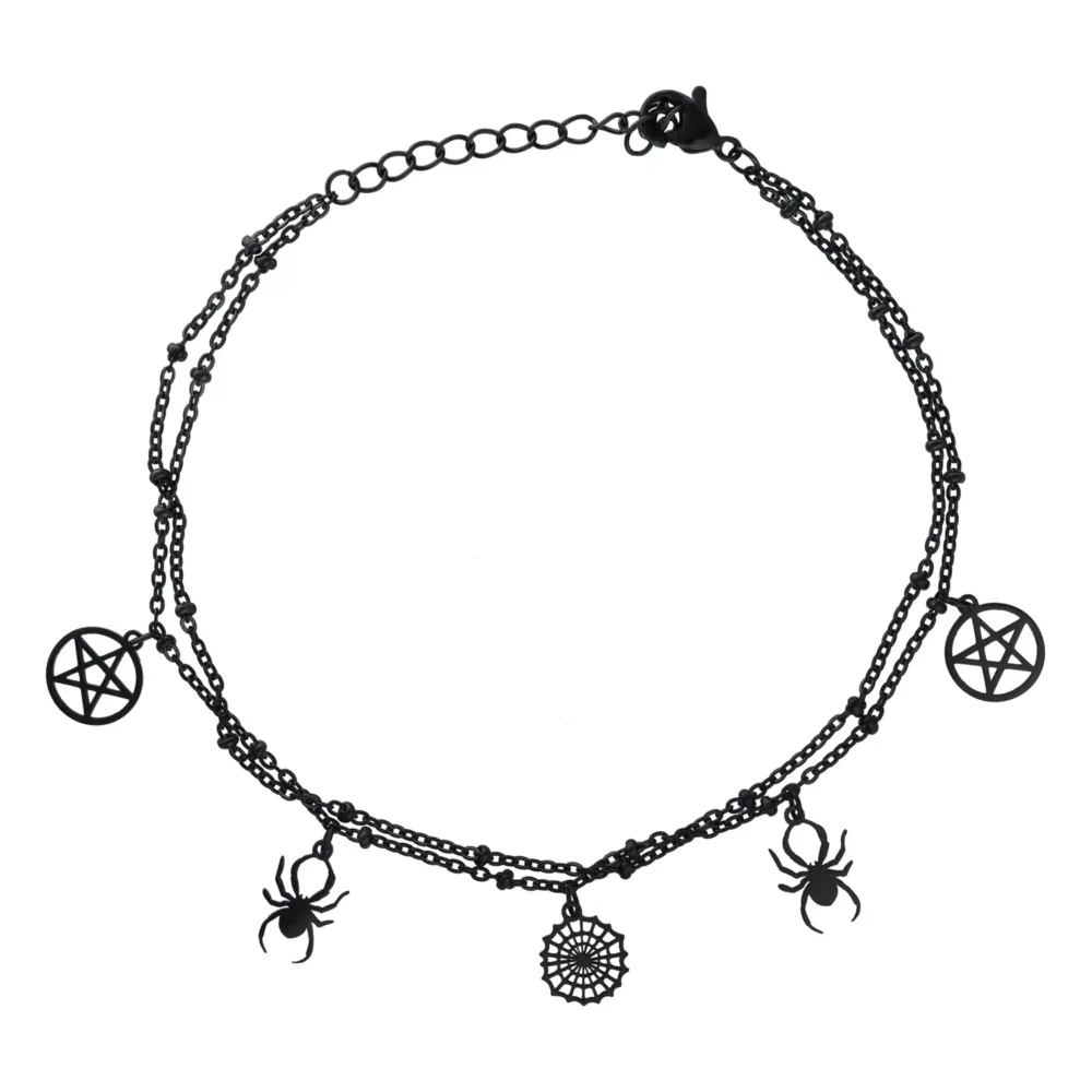 Spider Pentagram Ankle Chain