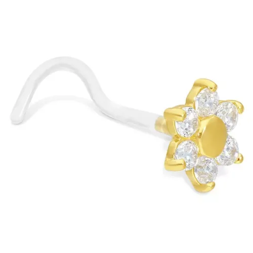 18k Jewelled Flower Nosestud