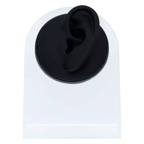 Musta silikoni-Body Bit Ear valkoisella taustalla