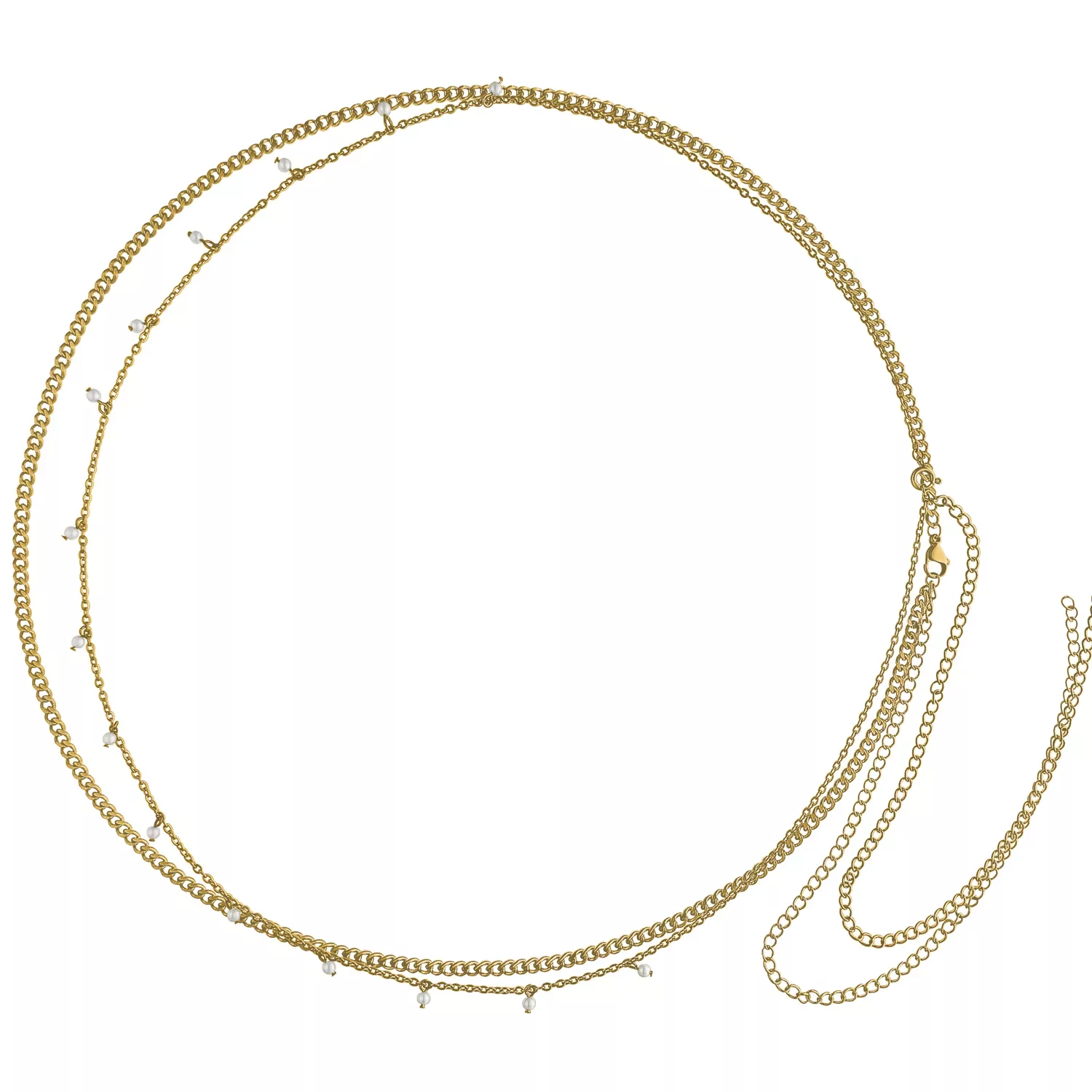 Kultainen vatsaketju kirurginteräksestä 316L helmillä