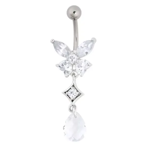 Jewelled Butterfly With Dangle