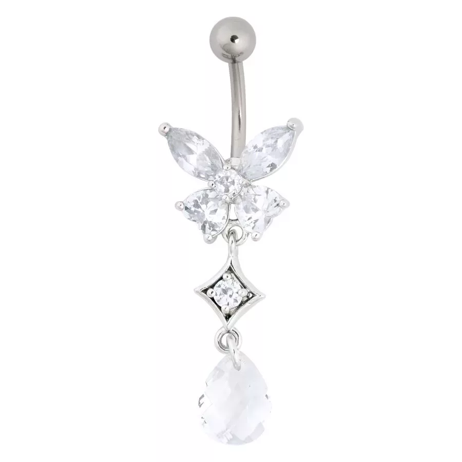 Jewelled Butterfly With Dangle