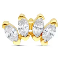 Four Crystal Fan Attachment 14k