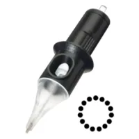 Musta Cheyenne-neulamoduuli, jossa on läpinäkyvä kärki valkoisella taustalla