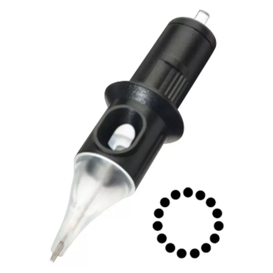 Musta Cheyenne-neulamoduuli, jossa on läpinäkyvä kärki valkoisella taustalla