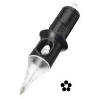 Musta Cheyenne Shader -neulamoduuli, jossa on läpinäkyvä kärki valkoisella taustalla