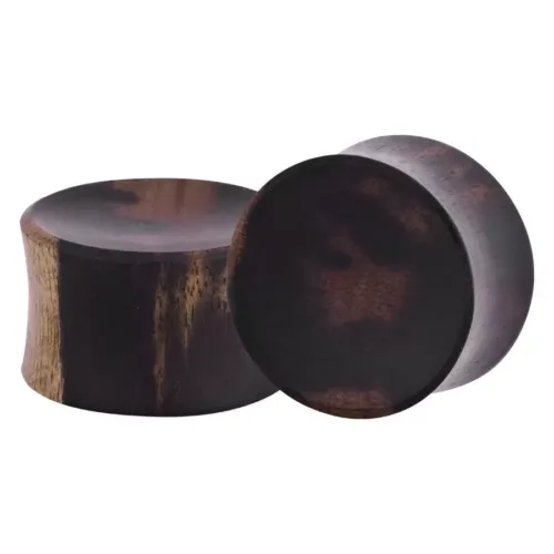 Concave Ebony Wood Plug