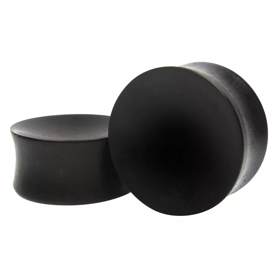 Concave Black Ebony Wood Plug