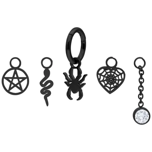 Belly Ring Goth Lover Set