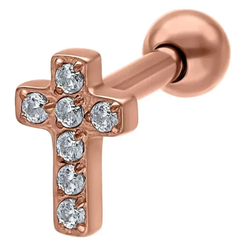 Crystal Cross Earbarbell