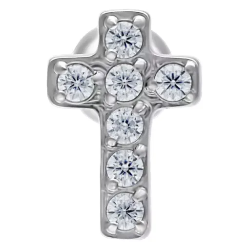 Crystal Cross Earbarbell