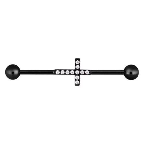 Crystal Cross Industrial Barbell