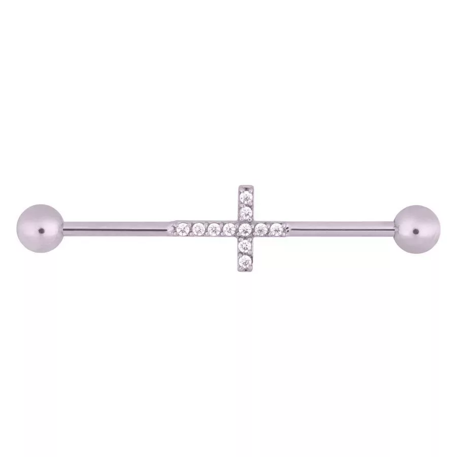 Crystal Cross Industrial Barbell