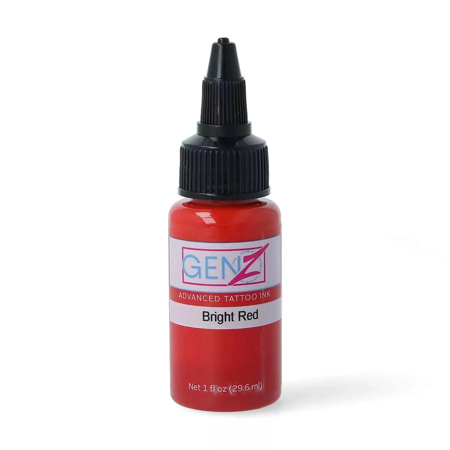 Punainen tatuointiväri 30 ml pullossa valkoisella taustalla