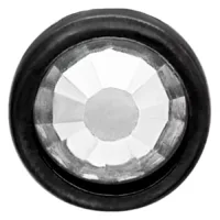 Schwarzer Titan-Nasenstecker mit klarem Kristall auf weißem Hintergrund