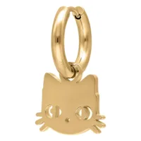 Kultaiset korvakorut kissariipuksella valkoisella taustalla