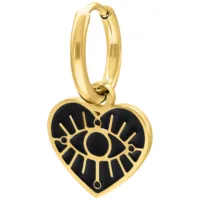 Kultaiset korvakorut sydänriipuksella valkoisella taustalla