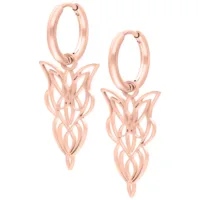 Rosekultaiset korvakorut hienostuneella muotoilulla valkoisella taustalla