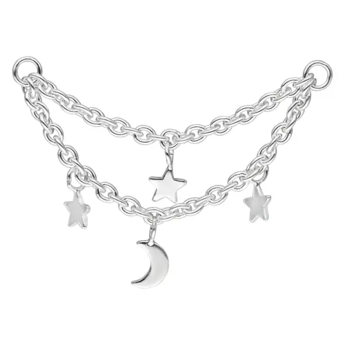 Moon & Stars Piercing Connection Chain