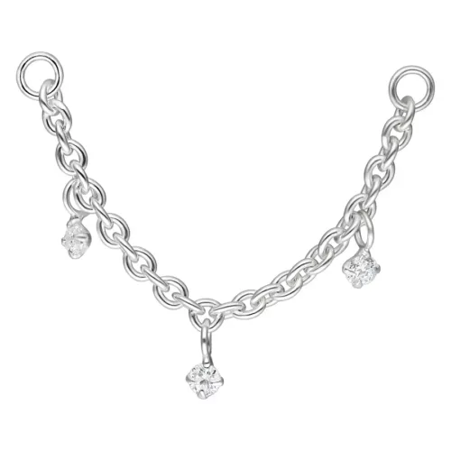 Crystal Pendants Piercing Connection Chain - lävistyskorun ketju