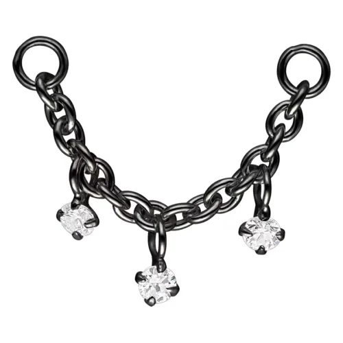 Crystal Pendants Piercing Connection Chain