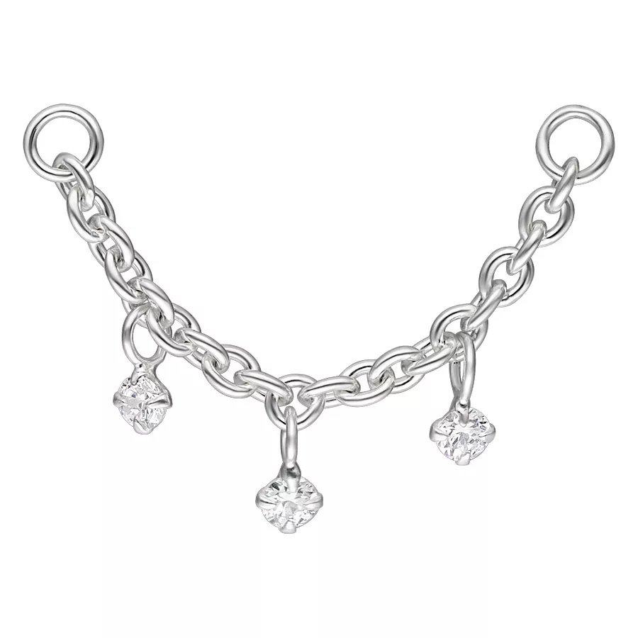 Crystal Pendants Piercing Connection Chain