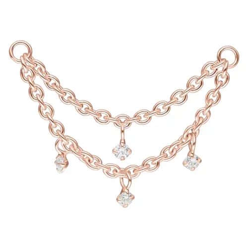 Multilayer Crystal Piercing Connection Chain