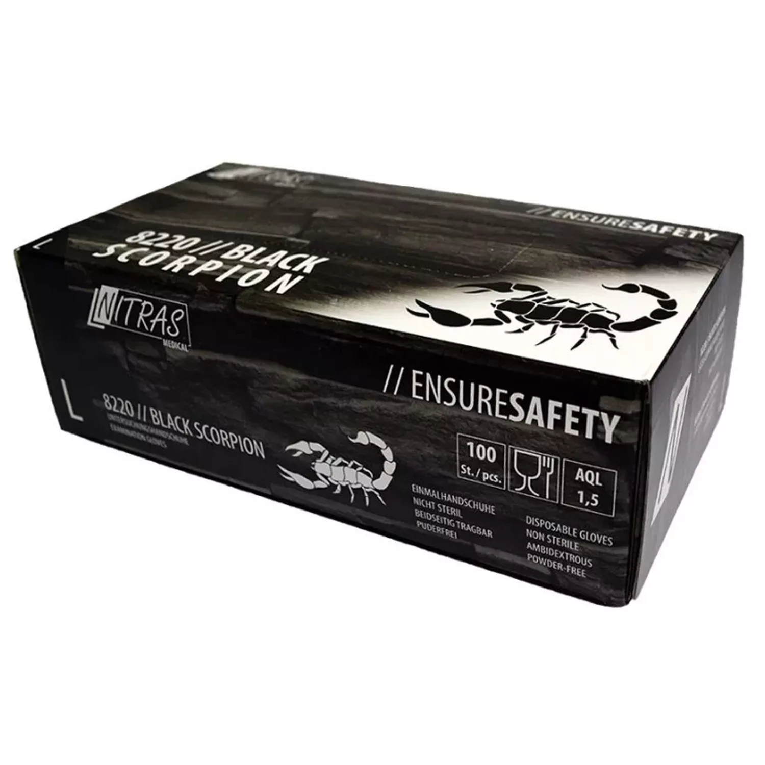Nitras - Black Scorpion Latex-Einmalhandschuhe Nitras - Black Scorpion Latex-Einmalhandschuhe
