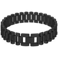 Musta ruostumattomasta teräksestä valmistettu rannekoru Wildcatilta Musta ruostumattomasta teräksestä valmistettu rannekoru klassisessa designissa valkoisella taustalla