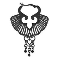 Musta Ginkgo-lehti korvakorut kirurginteräksestä klipsikiinnityksellä valkoisella taustalla