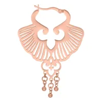 Ginkgo-muotoiset korvakorut ruusukullatusta kirurginteräksestä, klipsikiinnityksellä