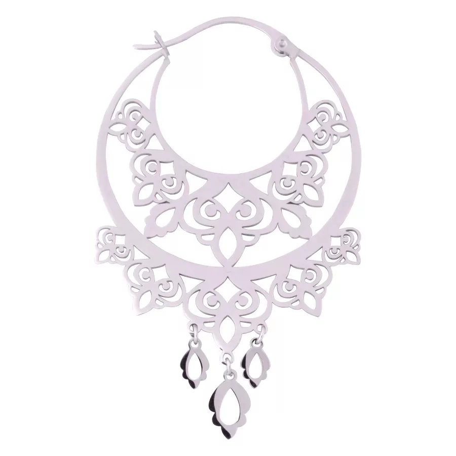 Barock Chandelier Hoops in Silber