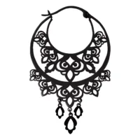 Schwarze Barock Ohrringe aus Chirurgenstahl Schwarze barocke Ohrringe aus Chirurgenstahl 316L mit Klappverschluss