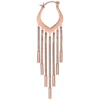 Rosékultaiset Snakechain Hoops -korvakorut valkoisella taustalla