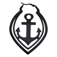 Musta Anchor Hoops korvakorut kirurginteräksestä klipsikiinnityksellä