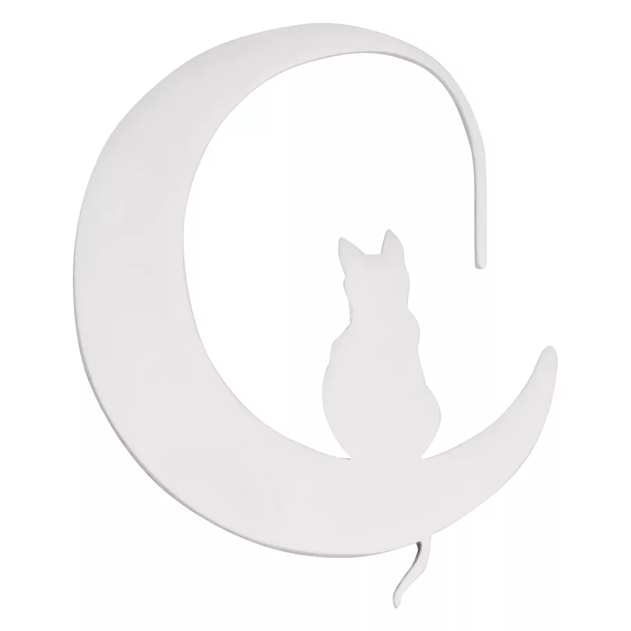 Silberne Moonlight Cat Ohrhänger Silberner Ohrhänger aus Chirurgenstahl in Form einer Katze auf einem Mond