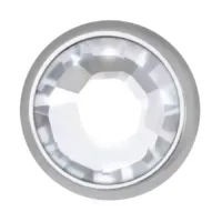 Silberner Titanaufsatz mit kristallklarem Stein, 3,2 mm Größe