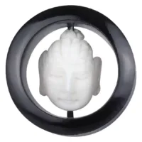 Buddha Buffalo Horn & Bone Inlay Plug