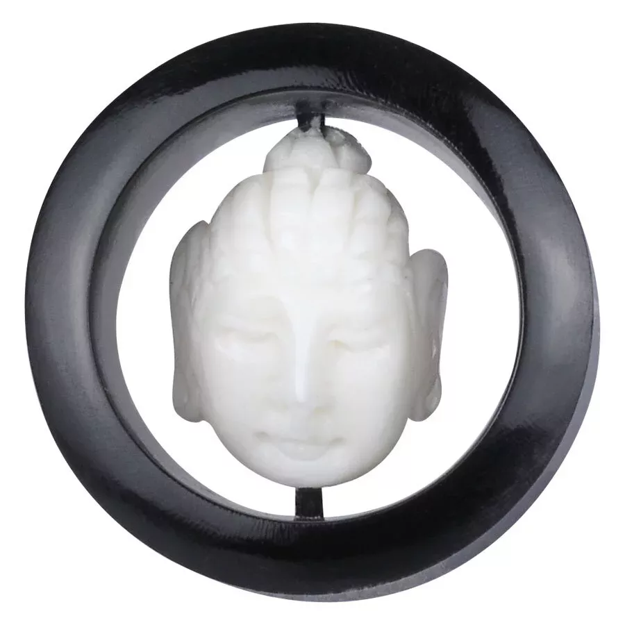 Buddha Buffalo Horn & Bone Inlay Plug