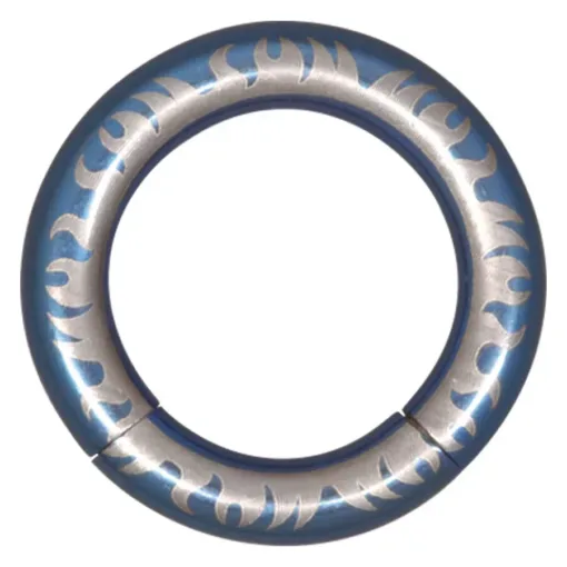 Steel Basicline® Elektra Blue Smooth Segment Ring Flames