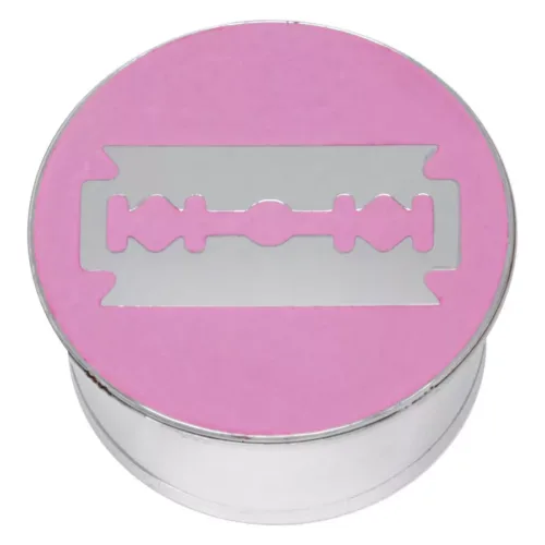 Steel Basicline® Single Flared Impression Plug "Razor Blade on Pink"