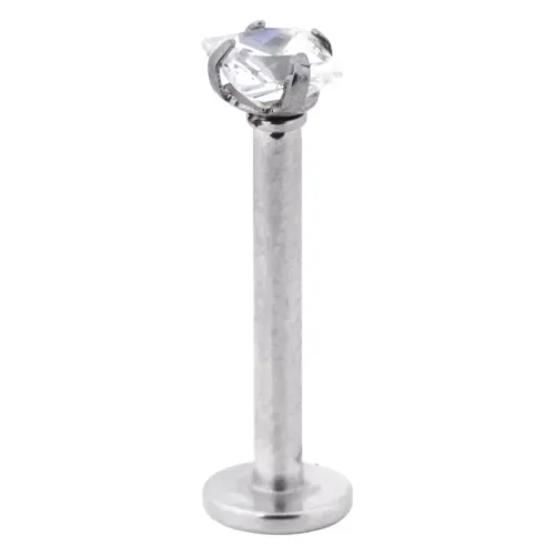 Steel Basicline® Internally Threaded Jewelled Labret Square Stone