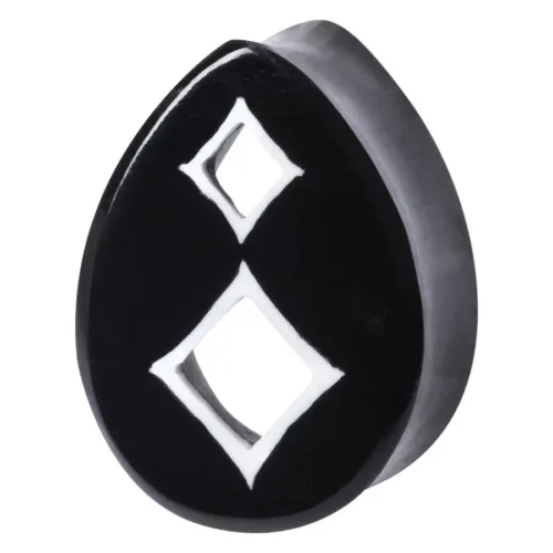 Teardrop Buffalo Horn Plug Square